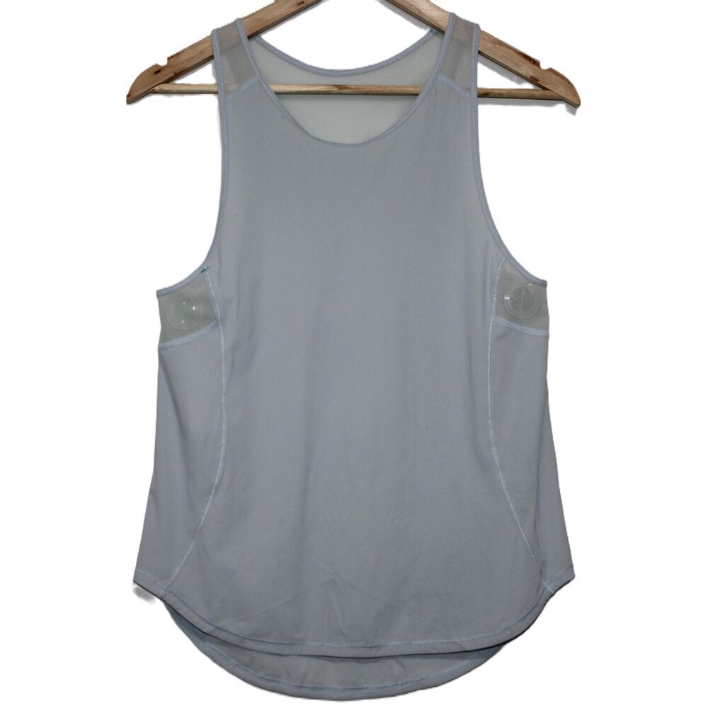Womens Lululemon Blue Sleeveless Round Neck Racerback Tank Top Workout Yoga Sz 4